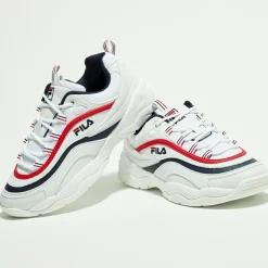 Femme Fila Baskets^Baskets Ray Low blanc/marine/rouge