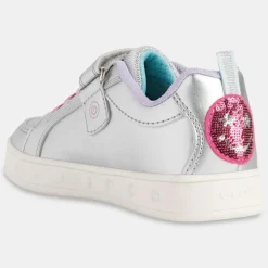 Baskets Skylin à scratchs métallisé argentées-Geox Sale