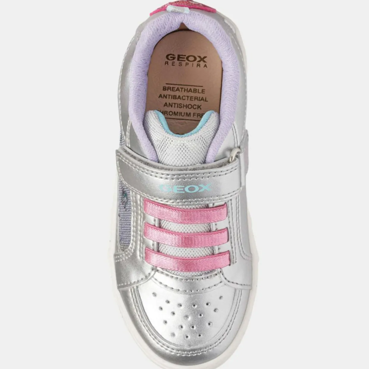Baskets Skylin à scratchs métallisé argentées-Geox Sale