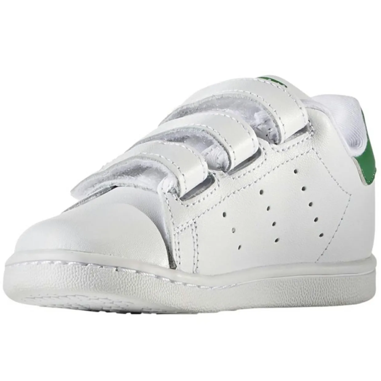 Enfant Adidas Bébé^Baskets Stan Smith en Cuir à scratch blanc/vert