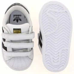 Enfant Adidas Bébé^Baskets Superstar en Cuir à scratch blanc/noir