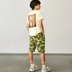 Bermuda en Coton & Lin Stan camouflage kaki-Bellerose Sale