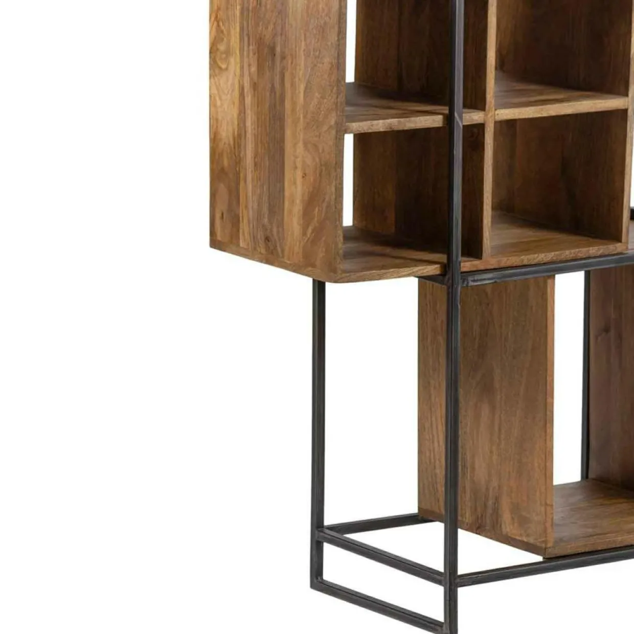 Bois & Chiffons Meubles De Rangement^Bibliothèque 10 cases manguier stockholm naturel ciré - 85x35x180 cm