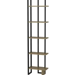 Bibliothèque Alice chêne/noir - 45x180x22 cm-Wooden Art Best