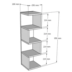 Bibliothèque Alin blanche - 25x95x27 cm-Wooden Art Outlet