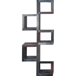 Bibliothèque asymétrique manguier pushkar multicolore - 75x30x185 cm-Bois & Chiffons Hot