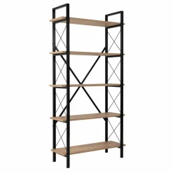 Bibliothèque Elysian chêne/noir - 180x90x33.5 cm-Homitis Sale