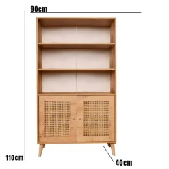 Bibliothèque Hazeran chêne - 40x90x110 cm-Wooden Art Discount