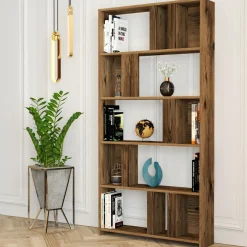 Wooden Art Etagères^Bibliothèque lima noyer - 90x180x20 cm