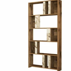 Homitis Meubles De Rangement^Bibliothèque Lima noyer/blanc - 90x180x20 cm