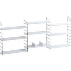 Bibliothèque lungo blanc/noir - 85x216x20 cm-Wooden Art Clearance