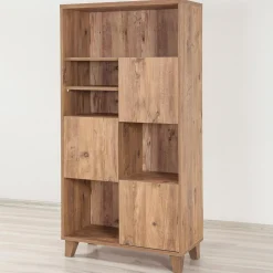 Bibliothèque Marina Flora marron - 80x155x36 cm-Wooden Art Outlet