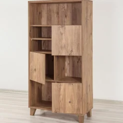 Bibliothèque Marina Flora marron - 80x155x36 cm-Wooden Art Outlet