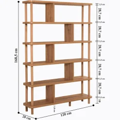 Bibliothèque Meta pin atlantique - 120x168.5x28 cm-Wooden Art Sale