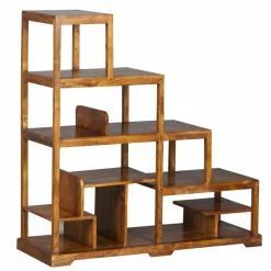 Bibliothèque ouverte escalier Acacia Dharma II Marron - 124x44x120 cm-Bois & Chiffons Best