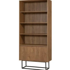 Wooden Art Etagères^Bibliothèque Rea noir/marron - 80x36x182 cm