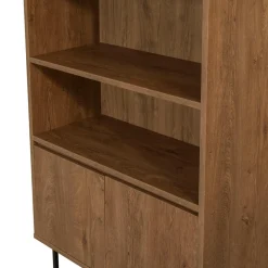 Wooden Art Etagères^Bibliothèque Rea noir/marron - 80x36x182 cm