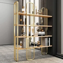 Bibliothèque Sierra jaune - 125x180x28 cm-Wooden Art Outlet