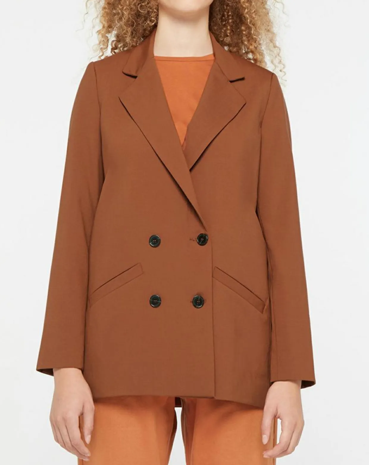 Blazer croisé en Laine mélangée Celeste marron-Galeries Lafayette Clearance