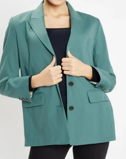 Femme Galeries Lafayette Vestes, Blousons^Blazer droit en Laine mélangée Cléo Oversize vert
