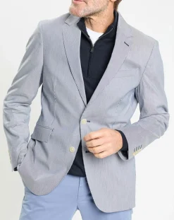Homme Hackett London Vestes, Blousons^Blazer en Coton & Lin Milleraie bleu/blanc