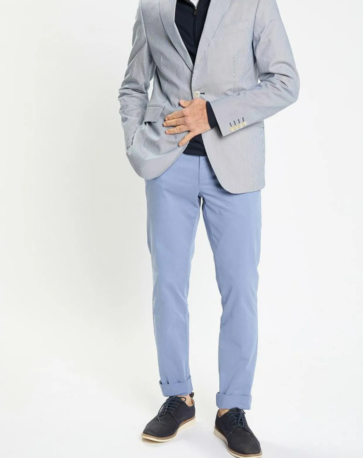 Homme Hackett London Vestes, Blousons^Blazer en Coton & Lin Milleraie bleu/blanc