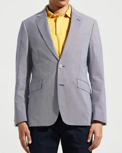 Homme Hackett London Vestes, Blousons^Blazer en Coton & Lin Milleraie bleu/blanc