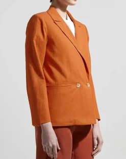 Femme Garance Paris Vestes, Blousons^Blazer en Coton & Lin terre brûlée