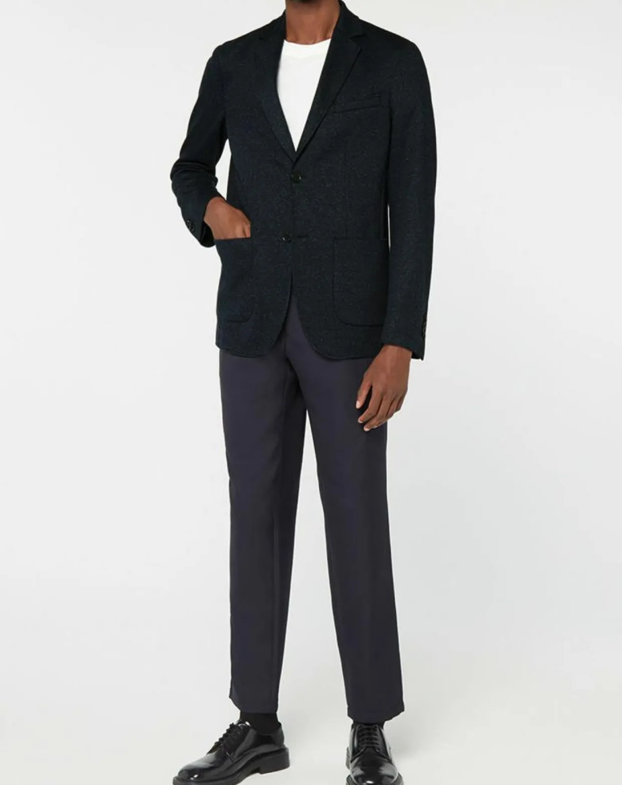Blazer en Laine & Lin mélangés Stretch Laveste bleu marine-Galeries Lafayette