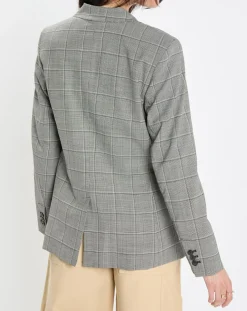 Blazer en Laine mélangée à carreaux gris-Marc O'Polo