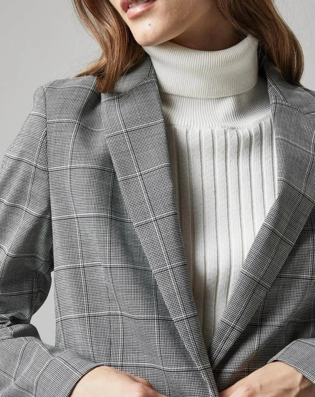 Blazer en Laine mélangée à carreaux gris-Marc O'Polo