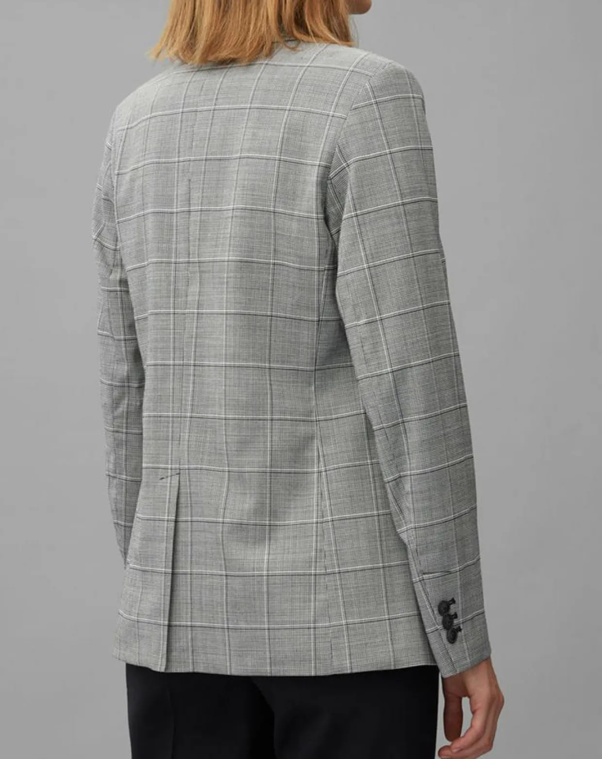 Blazer en Laine mélangée à carreaux gris-Marc O'Polo