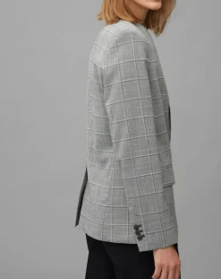 Blazer en Laine mélangée à carreaux gris-Marc O'Polo