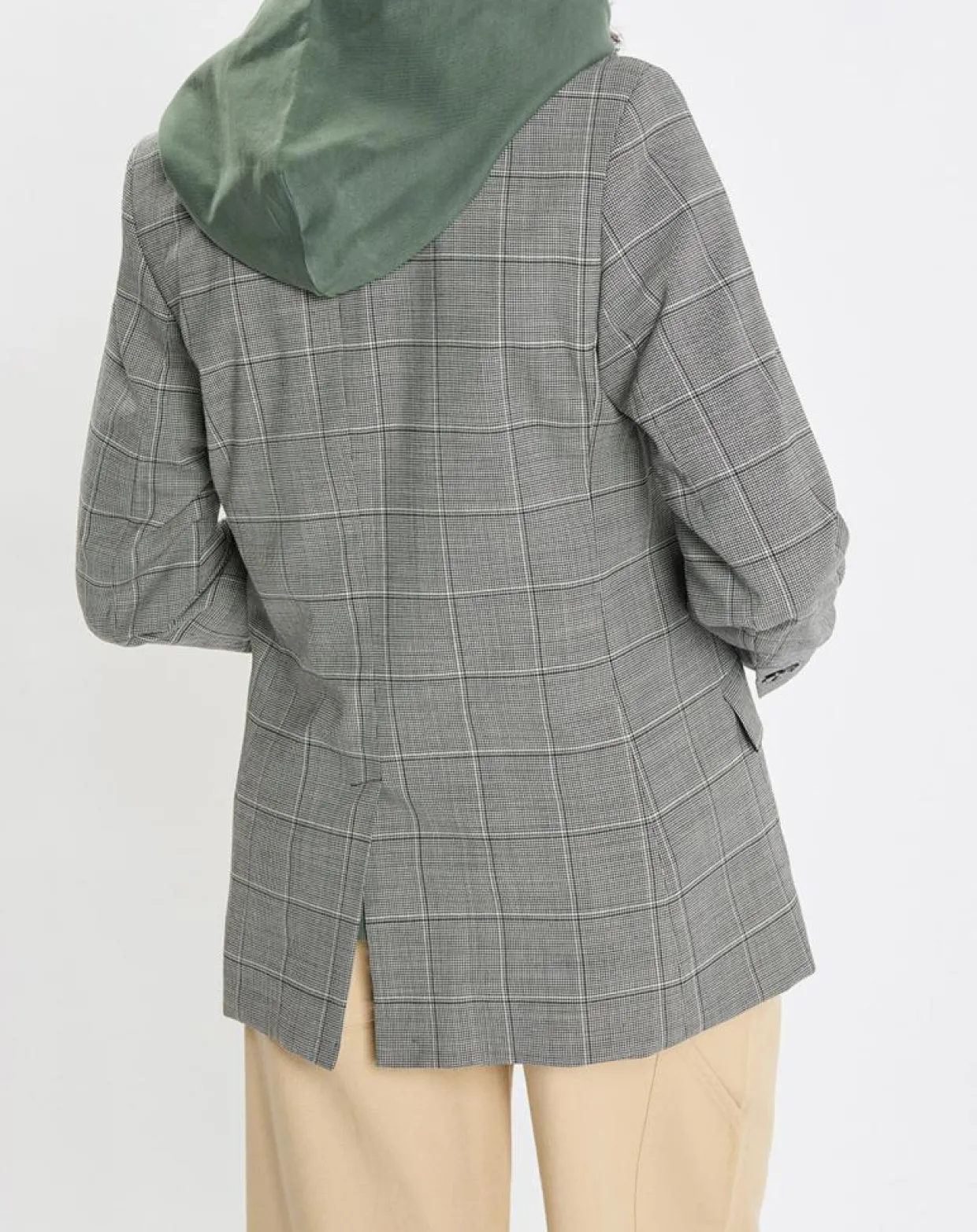 Blazer en Laine mélangée à carreaux gris-Marc O'Polo