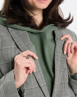 Blazer en Laine mélangée à carreaux gris-Marc O'Polo
