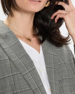 Blazer en Laine mélangée à carreaux gris-Marc O'Polo