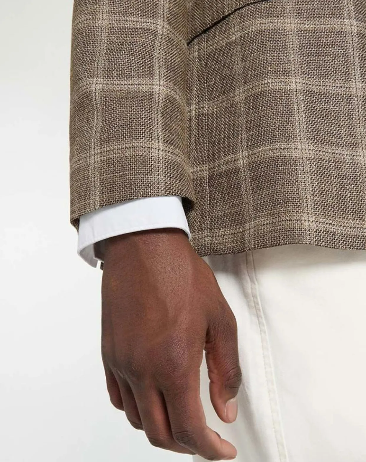 Blazer en Laine mélangée à carreaux beige/marron-Hackett London Online