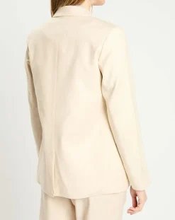 Femme Scotch & Soda Vestes, Blousons^Blazer en Lin mélangé écru