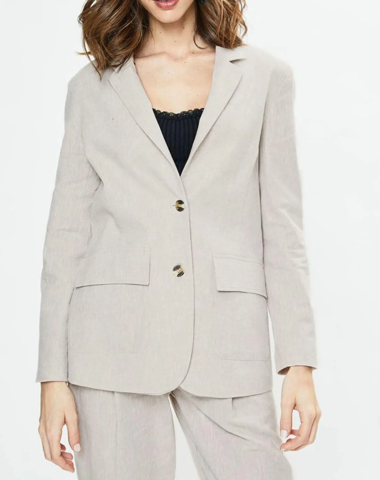 Blazer en Lin mélangé Marianne beige-Yerse Discount