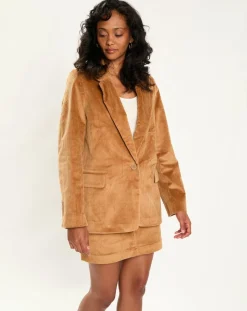Blazer en Velours camel-Esprit