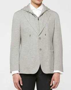 Homme Hackett London Vestes, Blousons^Blazer Hoodie à capuche amovible gris clair