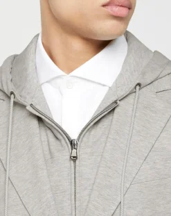Homme Hackett London Vestes, Blousons^Blazer Hoodie à capuche amovible gris clair