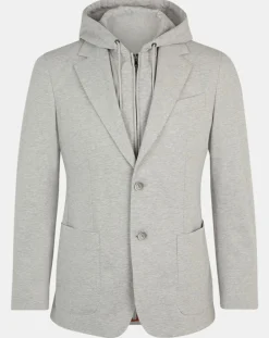 Homme Hackett London Vestes, Blousons^Blazer Hoodie à capuche amovible gris clair