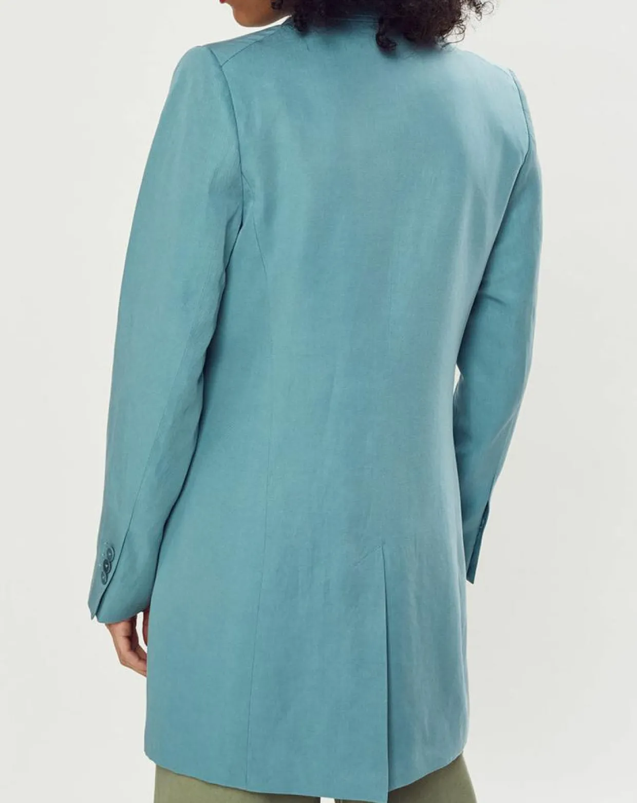 Femme Esprit Vestes, Blousons^Blazer long en Lin mélangé bleu turquoise