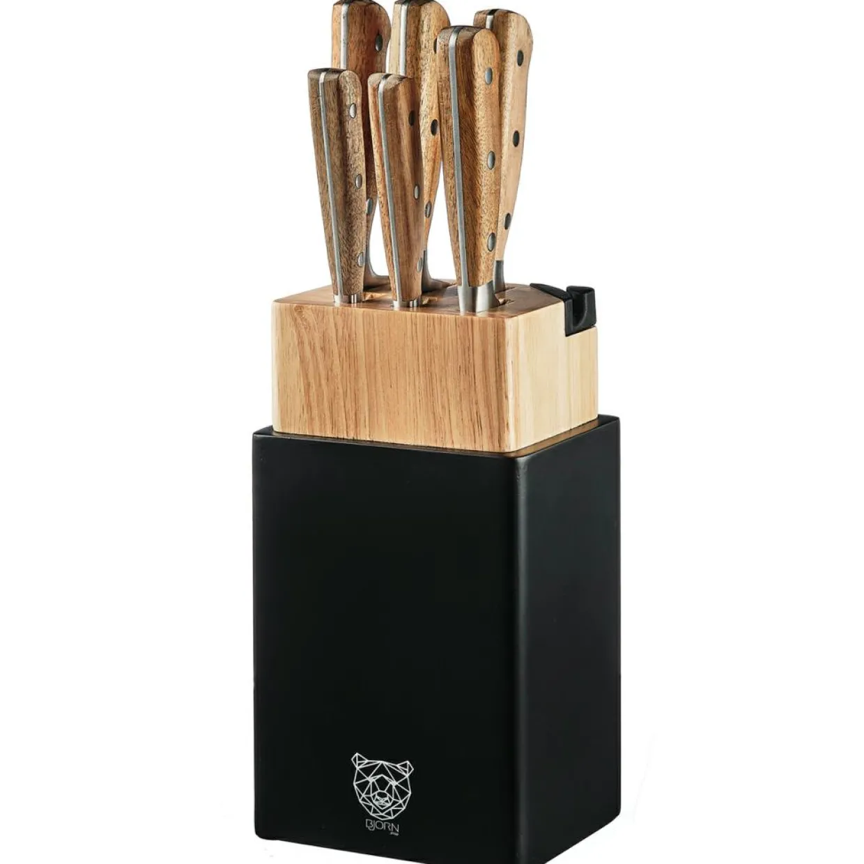 Bjorn Couteaux^Bloc avec couteaux de cuisine Jakob Porvoo bois mat - 8 pièces
