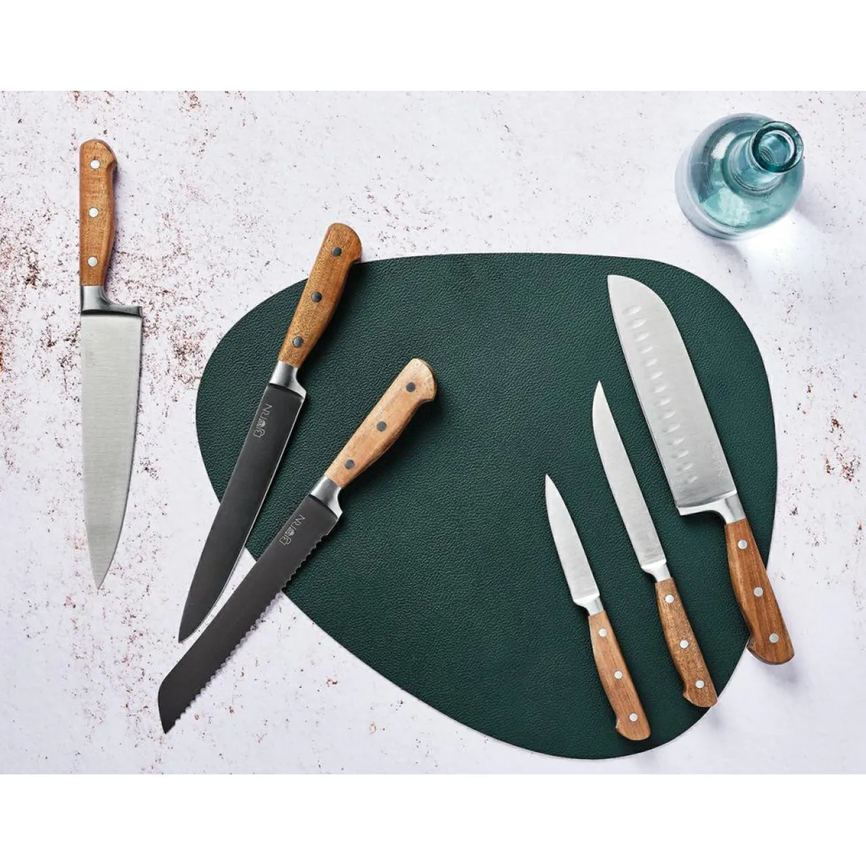Bjorn Couteaux^Bloc avec couteaux de cuisine Jakob Porvoo bois mat - 8 pièces