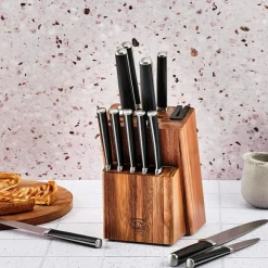 Bjorn Couteaux^Bloc avec couteaux de cuisine et couteaux à steak Jona Loviisa - 14 pièces inox mat