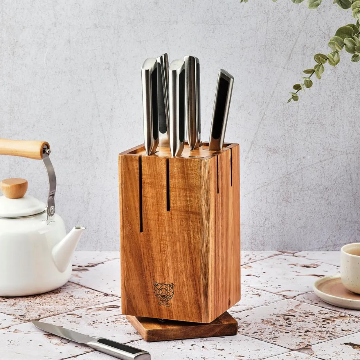 Bjorn Couteaux^Bloc avec couteaux de cuisine Loki Skagen inox mat - 7 pièces