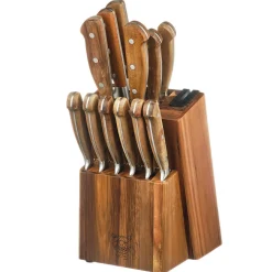 Bjorn Couteaux^Bloc avec couteaux de cuisine et couteaux à steak Jakob Loviisa bois mat - 14 pièces