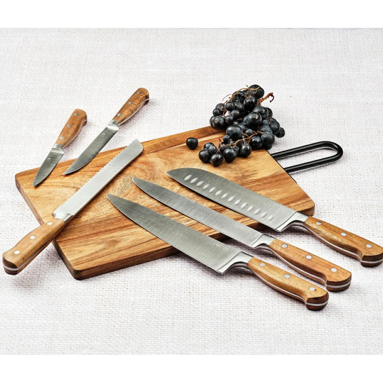 Bjorn Couteaux^Bloc avec couteaux de cuisine Jakob Rauma bois mat - 7 pièces